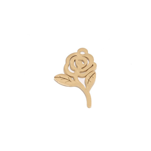 Wholesale Stainless Steel Rose Flower Pendents DIY Jewelry Making Charms 20pcs - Picture 4 of 8