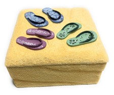 Slippers On the Beach Jewelry Keepsake Box - Hand Painted  ih12734