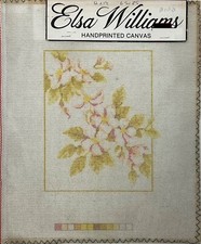 ELSA WILLIAMS Hand-Printed Floral Needepoint Canvas 6 1/2" x 8 1/2" 23253
