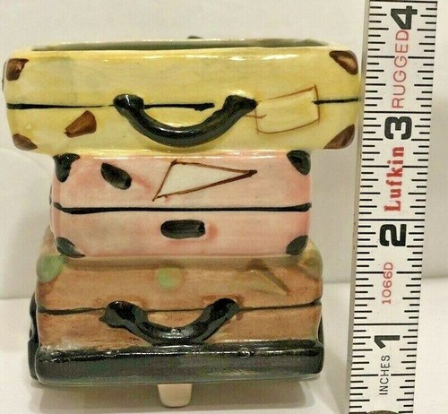 Maso Shafford ware planter Bear luggage cart suitcases Made in Japan Figurine - Picture 4 of 9