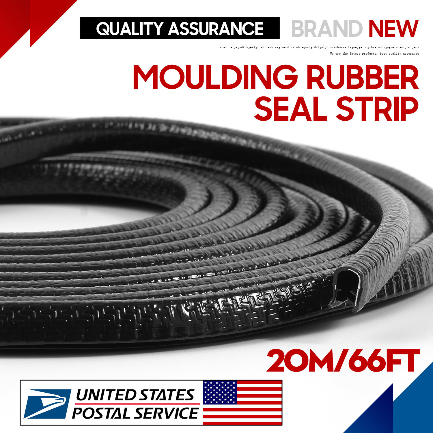 65FT Rubber Seal Weather Strip for SUV Door Window Trunk Hood Edge Trim
