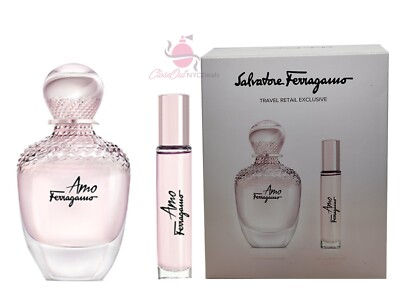 Amo by Salvatore Ferragamo 2 PC Set -3.4 oz EDP Spray +0.34 oz EDP Mini Spray