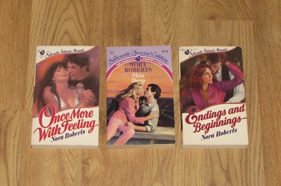 Lot 3 NORA ROBERTS Books Once More with Feeling SKIN DEEP Endings and Beginnings