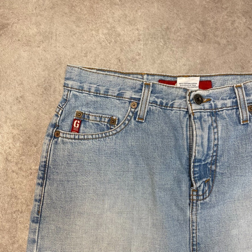 Guess Jeans Denim Skirt Womens Jorts USA Baggy Y2K Vintage, Blue 28" image 4