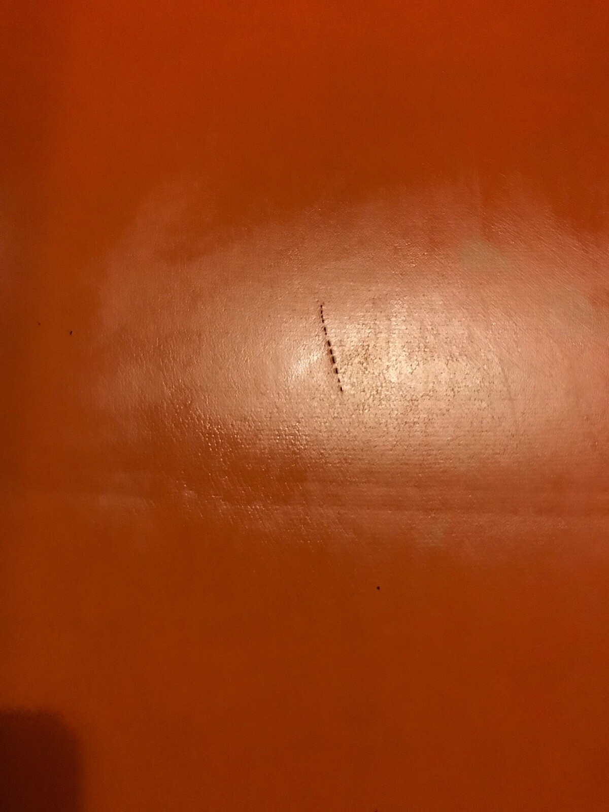 MCM Shelby Williams Orange Vinyl Upholstered Arm  Wing Chair