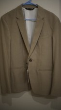 Zara Biege Blazer Jacket Men Slim Size 40