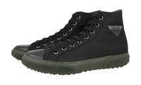 Prada Nylon + Leder Stratus High-Top Sneaker - 4T3306 - Schwarz Neu - 9 43
