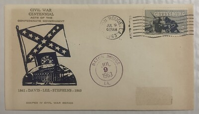 #ad 📜 1963 Civil War Centennial Commemorative Envelope — Baton Rouge Louisiana $12.95