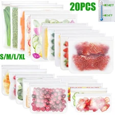 20Packs Reusable Storage Food Bags BPA FREE Reusable 5 Sandwich Bags Leak-proof
