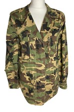 Women's Parisian Camouflage Camo 100% Cotton Utility Parka Jacket Uk Size12
