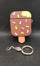 Chocolate Ice Cream W/ Sprinkle Silicone Shockproof Case AirPods 1 2 w KeyChain
