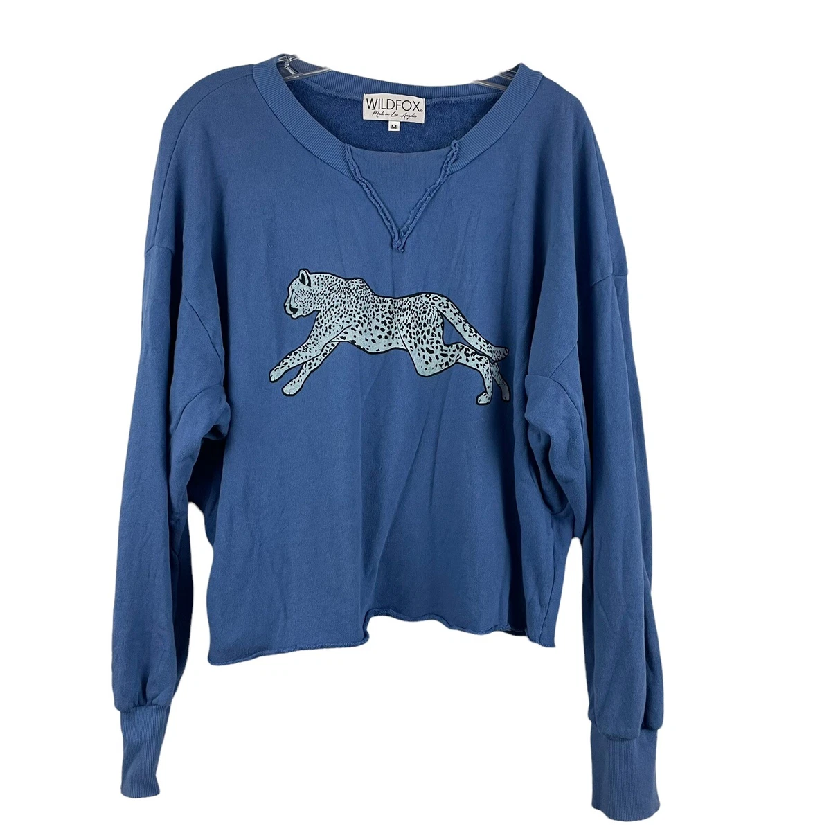 Wildfox Pounce True Love Pullover Sweatshirt Size M Blue Long Sleeve  Oversized | eBay