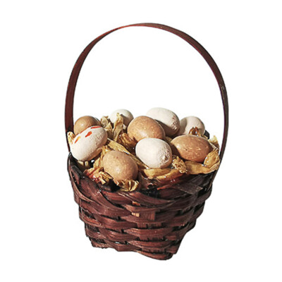 1PC Creative Mini Egg Basket Mini Easter Eggs Basket Vintage Rattan Basket