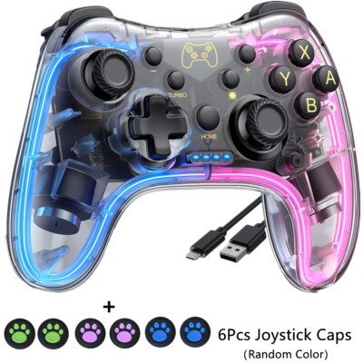 Wireless Bluetooth Pro CONTROLLER für Nintendo Switch,iOS,PC,NS+Joystick-Kappen