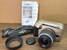 Minolta Vectis S-1 APS Film Camera Bundle 2 Lenses 28-56mm Parts Repair