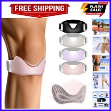 Silicone Patellar Tendon Support Strap 2 Pack, Adjustable Non-Slip Patella Ba...