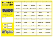 Football Fundraising Scratch Cards 10 Pack 50 Team With Random Winner A5 size
