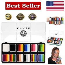 Kid-Friendly 12 Color Split Cake Face Paint Set - Hypoallergenic  Easy Cleanup