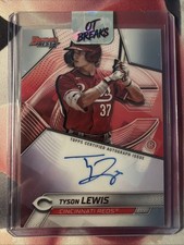 2025 Bowman’s Best Of 2025 On Card Auto Tyson Lewis #B25-TLE Reds Prospect