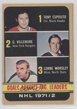 1972 O-Pee-Chee League Leaders Tony Esposito Gilles Villemure Gump Worsley 0ll