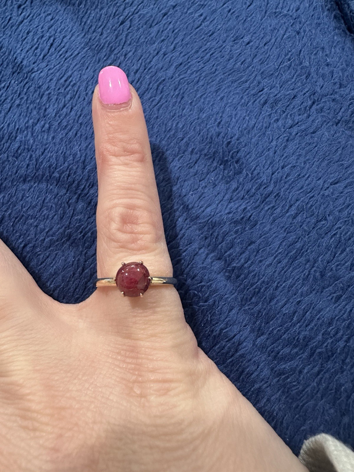 14k Yellow Gold Round Ruby Solitaire Ring, Size 6… - image 6