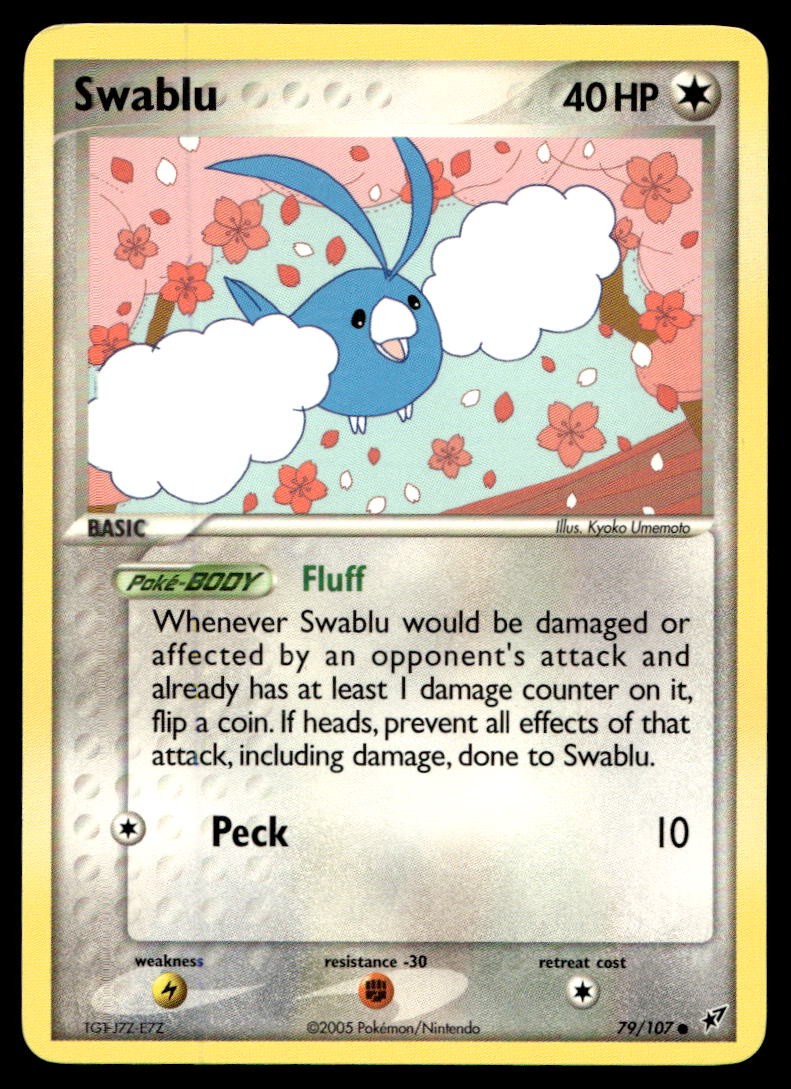 EX-NM Deoxys Swablu Common 79/107 2005 Pokemon TCG