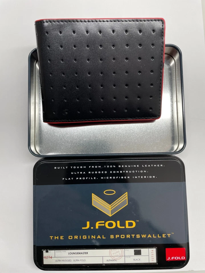 J. FOLD JF ROADSTER SLIMFOLD LEATHER SPORTS WALLET CARD HOLDER Perforated  0274 - Image 2 of 4