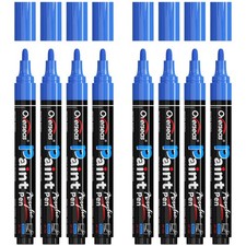 Overseas Blue Acrylic Paint Markers - 8 Pack Medium 1 Count Pack of 8 ,