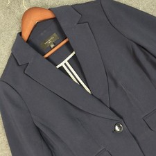 Talbots Petite Navy Blue Single Button Blazer Jacket Size 4P Professional Office