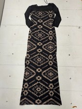 Forever 21 Black Brown Aztec Print Mesh Sleeve Dress Womens Size Small