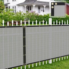 12ft Fence Privacy Screen Shade Cloth Fabric Cover for Outdoor Patio Pool Gray