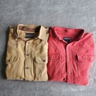 Vintage Chamois Flannel Shirt Bundle Lot Men M-L Heavy Portuguese Beige Red