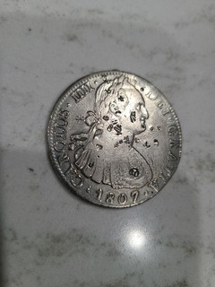 1807 Mo TH Silver Mexico Spanish Colony 8 Reales Coin w/ Chop Marks