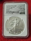 2024-W Silver Eagle Dollar ASE NGC MS 70 BURNISHED      FIRST RELEASES    #T1244
