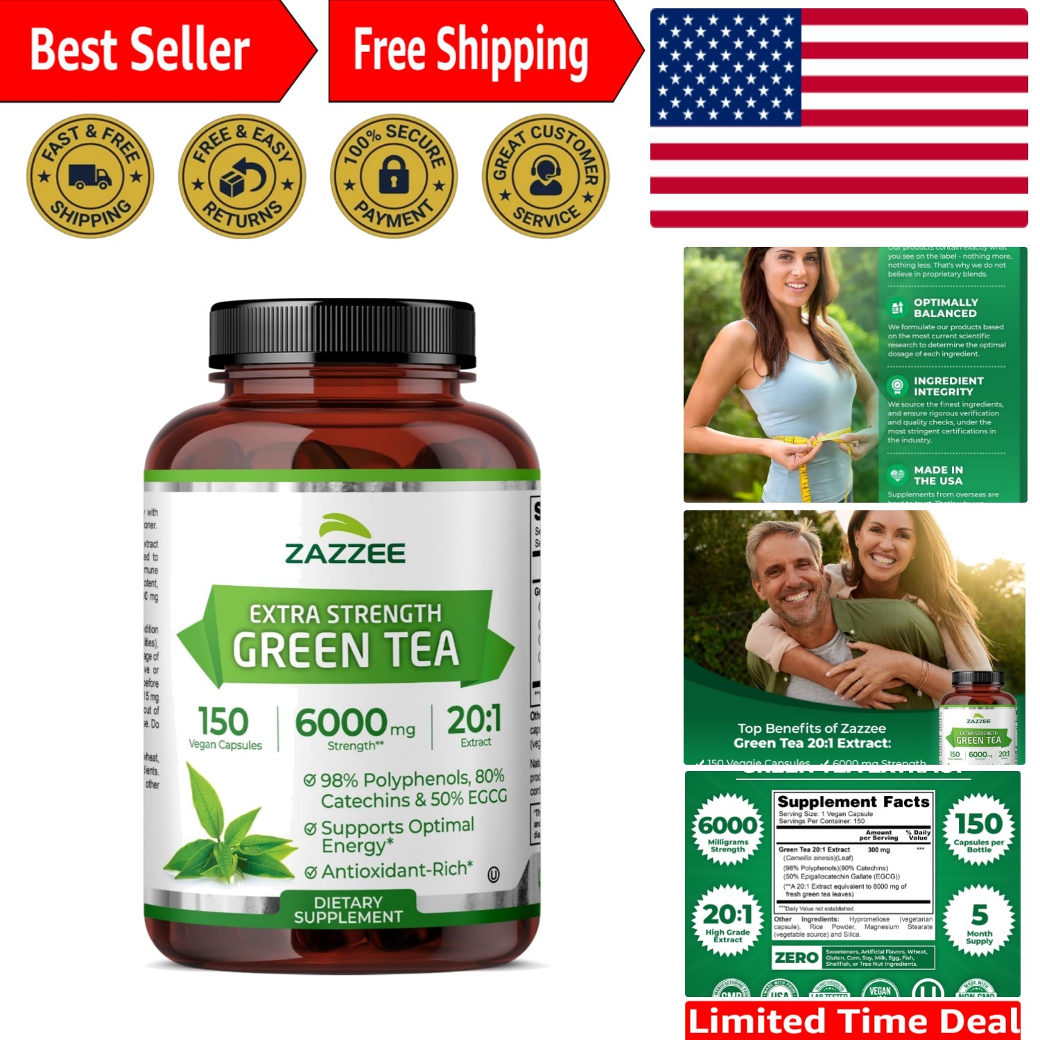 Extract 6000 Mg, 150 Capsules - 50% Egcg & 98% Polyphenols