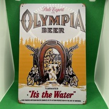 Cerveza Olympia - Letrero de metal para bar/hombre cueva/garaje/sala de juegos