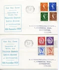 1959 PHOSPHOR GRAPHITE WILDINGS GREAT BRITAIN QE2 CACHET FDC SOUTHAMPTON SLOGANS