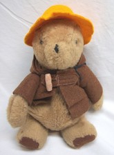 VINTAGE Eden Toys PADDINGTON BEAR IN BROWN YELLOW 9" Plush Stuffed Animal Toy