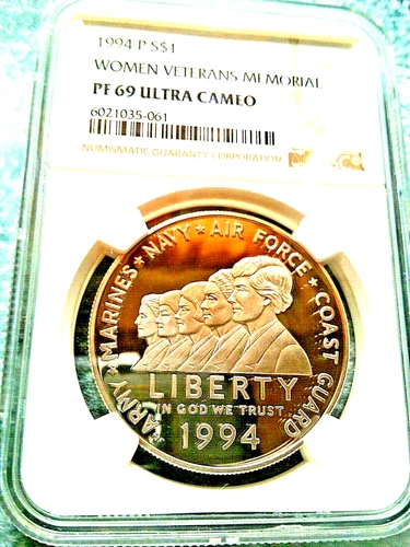 1994 P S $1 WOMEN VETERANS MEMORIAL PROOF 69 ULTRA CAMEO NGC 