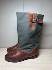 Vintage Dexter Two Tone Leather and Canvas Boots made in USA Womens 7 Insulation