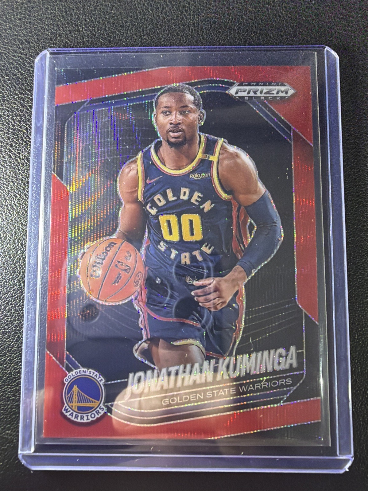 2024-25 Prizm Black Jonathan Kuminga Ruby Wave #122 Warriors