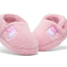 Peppa Pig Girls Slippers Pink Kids Full Character Adjustable Back Strap SIZE