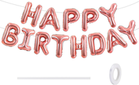Happy Birthday Ballon Girlande RoséGold,16 Zoll Ballons Geburtstag | Folienballo