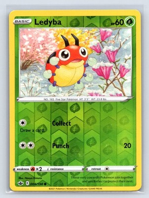 Ledyba 004/198 Reverse Holo SWSH06: Chilling Reign NM Pokemon