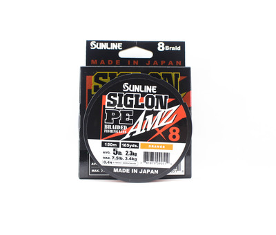Sunline P.E Line X8 Siglon AMZ 150m P.E 0.4 5LB Orange (0510) | eBay