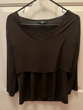 AGB Women's Dark Brown Blouse, Medium.