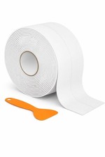 Bath & Wall White Sealing Strip Tape 38mm x 3.35m Shower Trays Seal + Aplicator