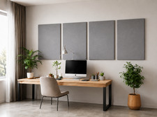 Professional Fabric Acoustic Wall Panels (Set of 4) - Home Office, Echo Control