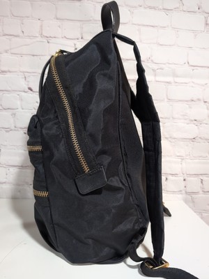 Marc By Marc Jacobs Unisex Black Nylon Leather Trim Gold 