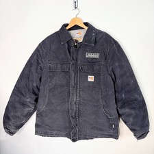 Carhartt FR Duck Traditional Coat Black Distressed Flame Resistant 101618-001 L